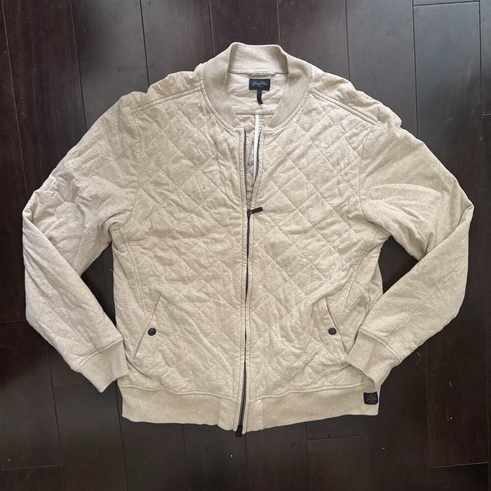 Good Man Brand Men's Quilted Premium Jersey Mayfair Bomber Jacket Size Large